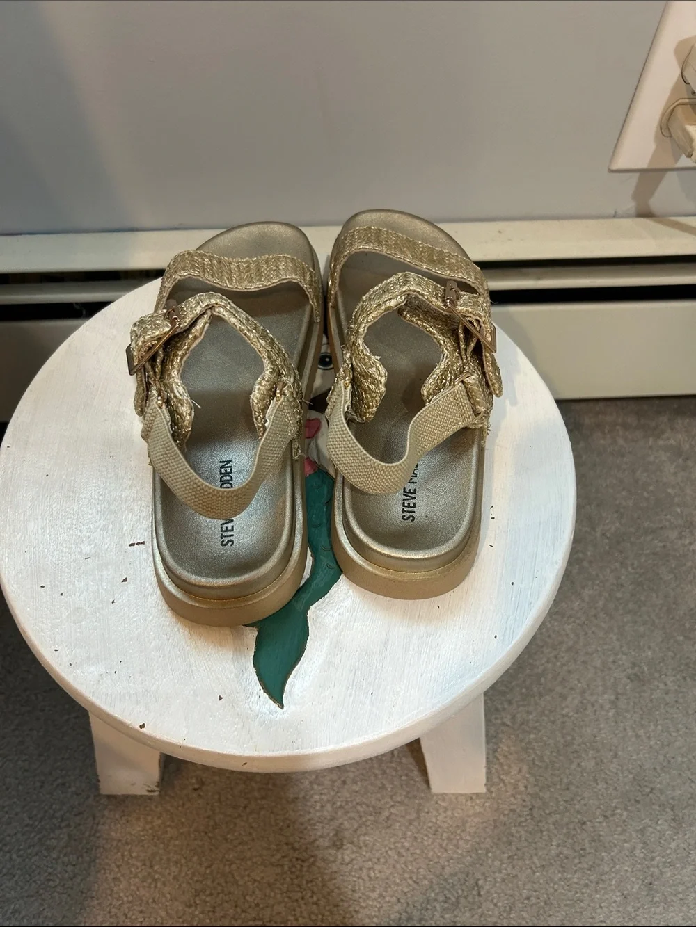 Girls Gold Buckle Sandals